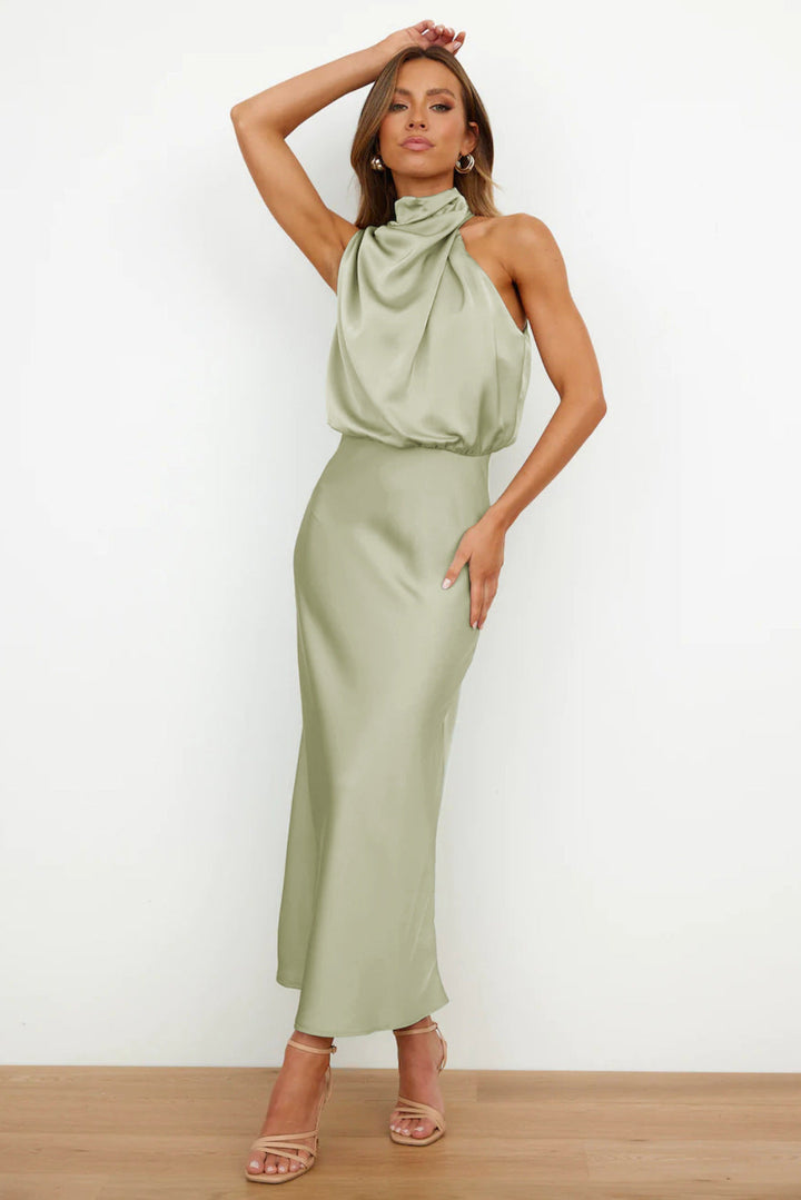 Valeria™ | Elegant Halter Neck Long Dress for Any Occasion