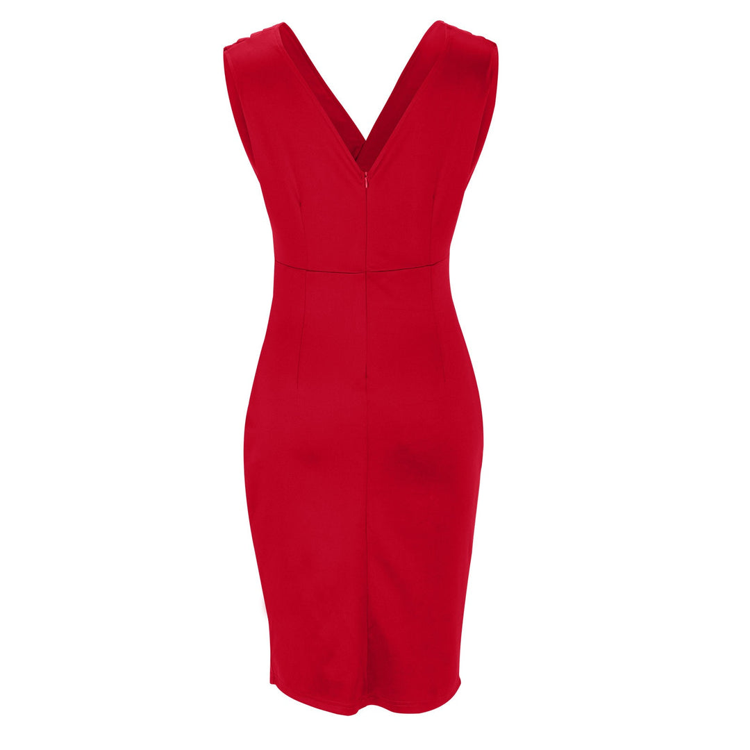 Florine | Elegant V-Neck Fitted Dress with Stylish Split