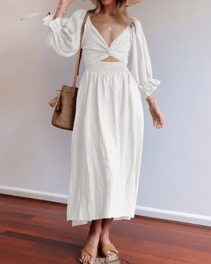 Tana | Elegant French Dress with Stylish Ruffled Sleeves