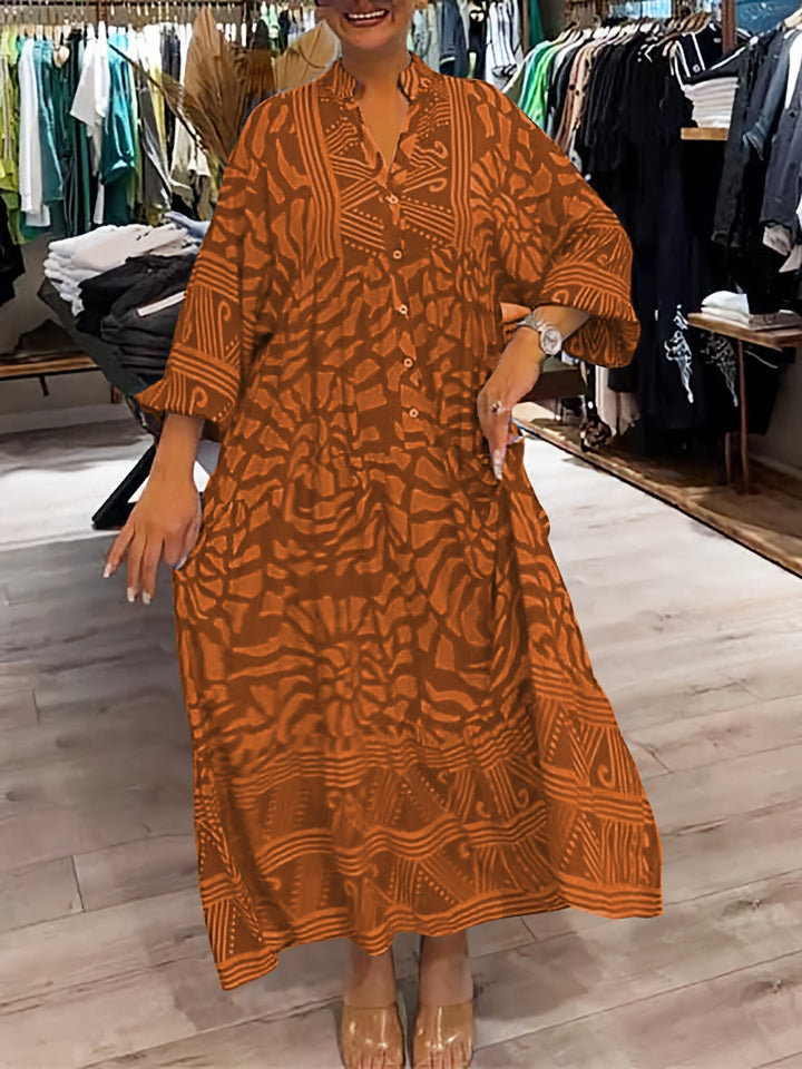 Mira | Stylish V-Neck Dress with Vibrant Prints