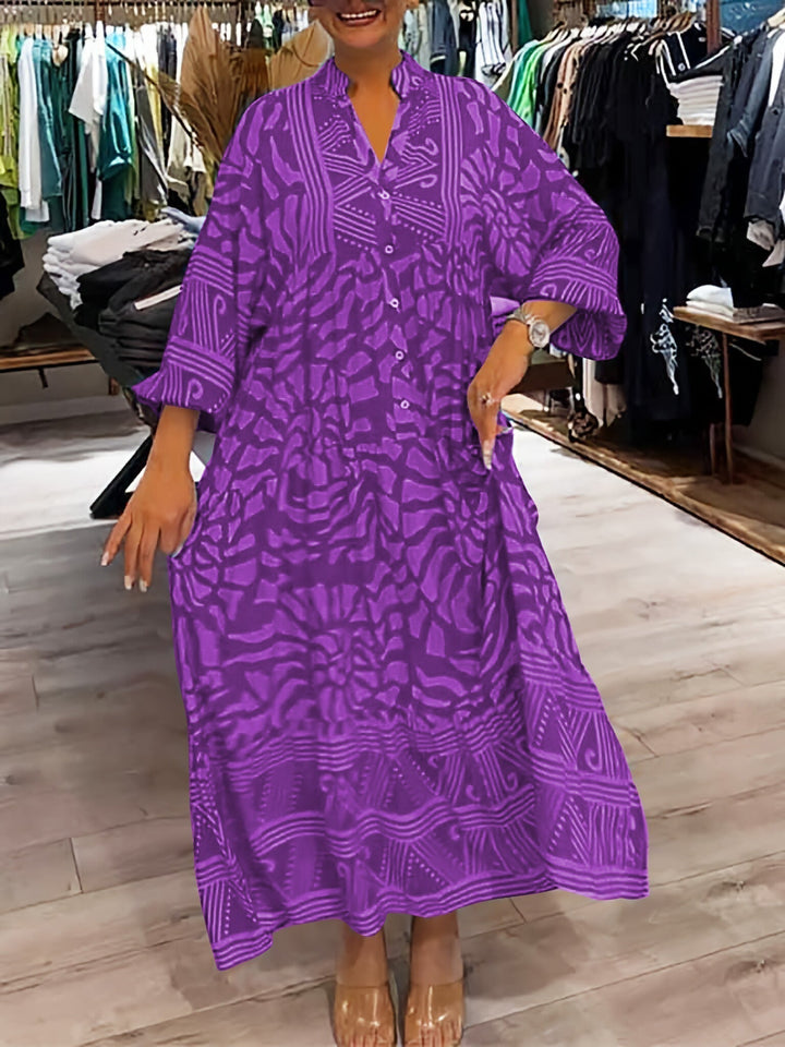 Mira | Stylish V-Neck Dress with Vibrant Prints