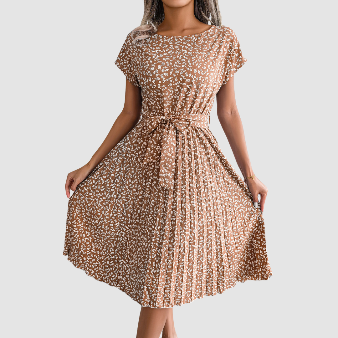 Lina™ Short Sleeve Floral A-Line Dress