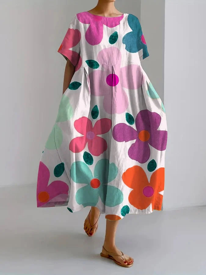 ELIANA | Effortless Midi Floral Dress for Summer Vibes