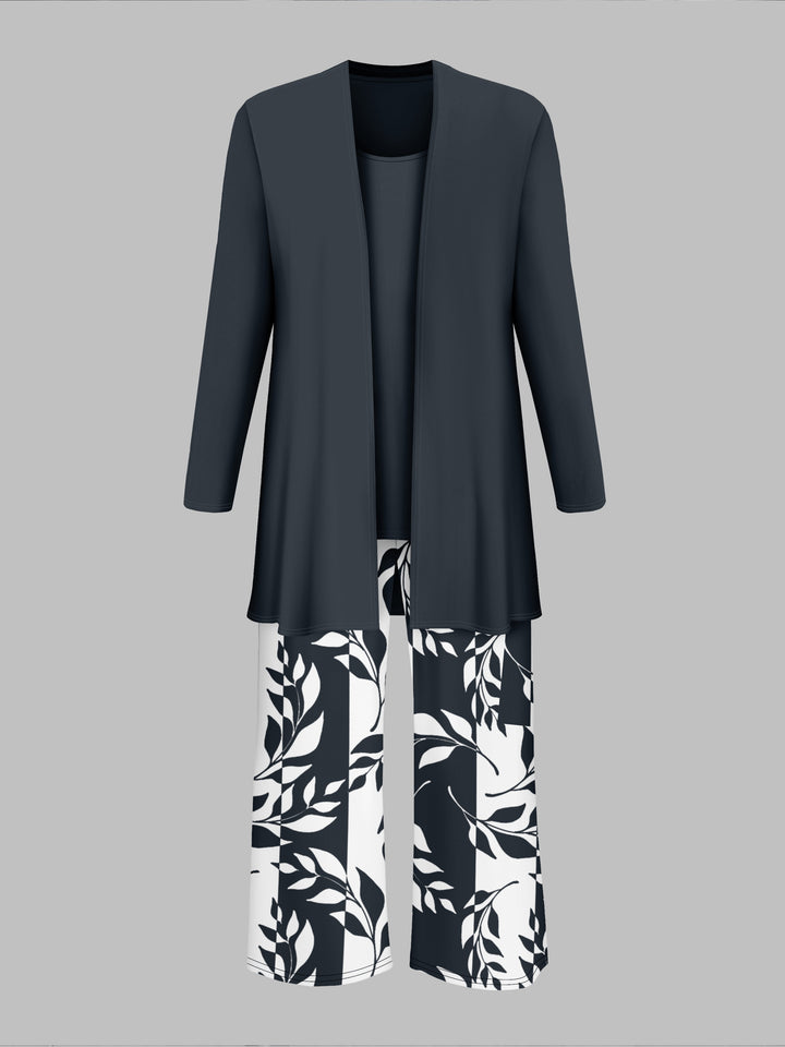 Chloe™ | Casual Leaf Print three Piece Set