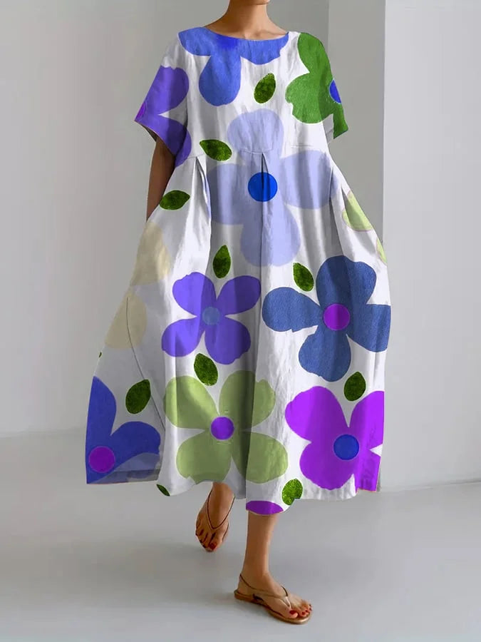 ELIANA | Effortless Midi Floral Dress for Summer Vibes
