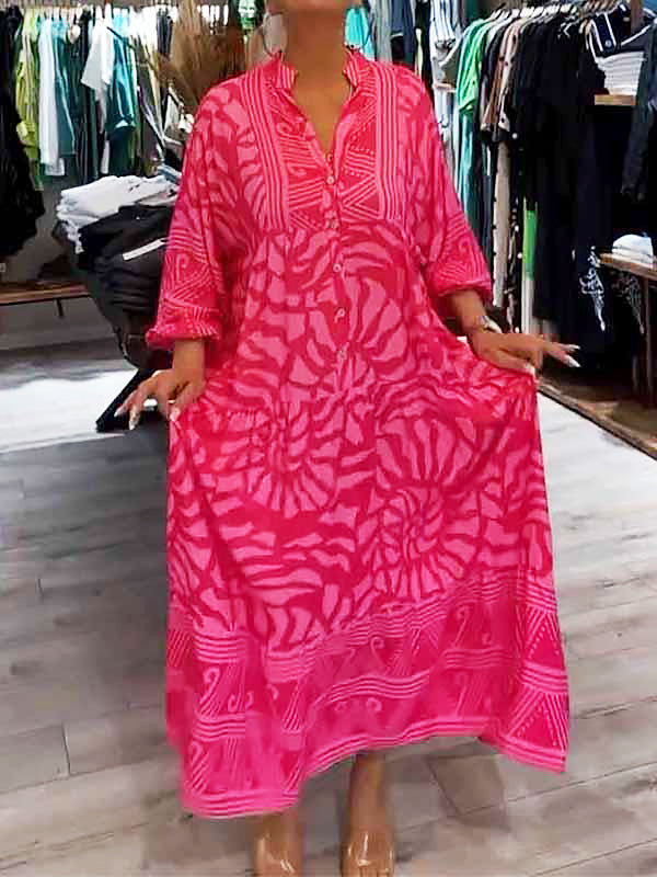 Mira | Stylish V-Neck Dress with Vibrant Prints