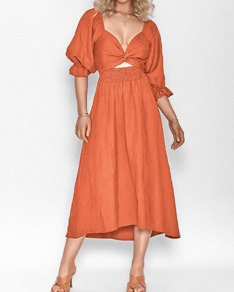Tana | Elegant French Dress with Stylish Ruffled Sleeves