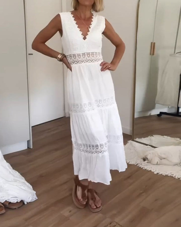 Kim | Elegant Lace V-Neck Dress for Any Occasion