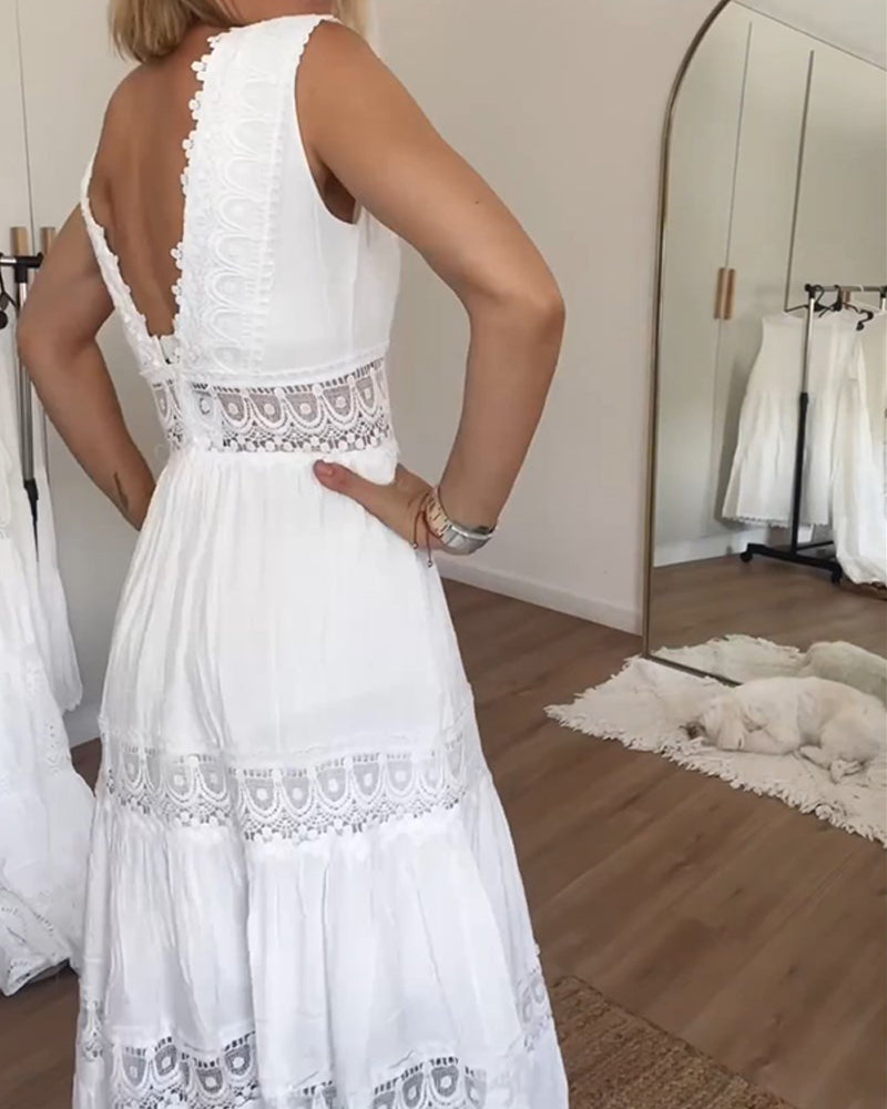 Kim | Elegant Lace V-Neck Dress for Any Occasion