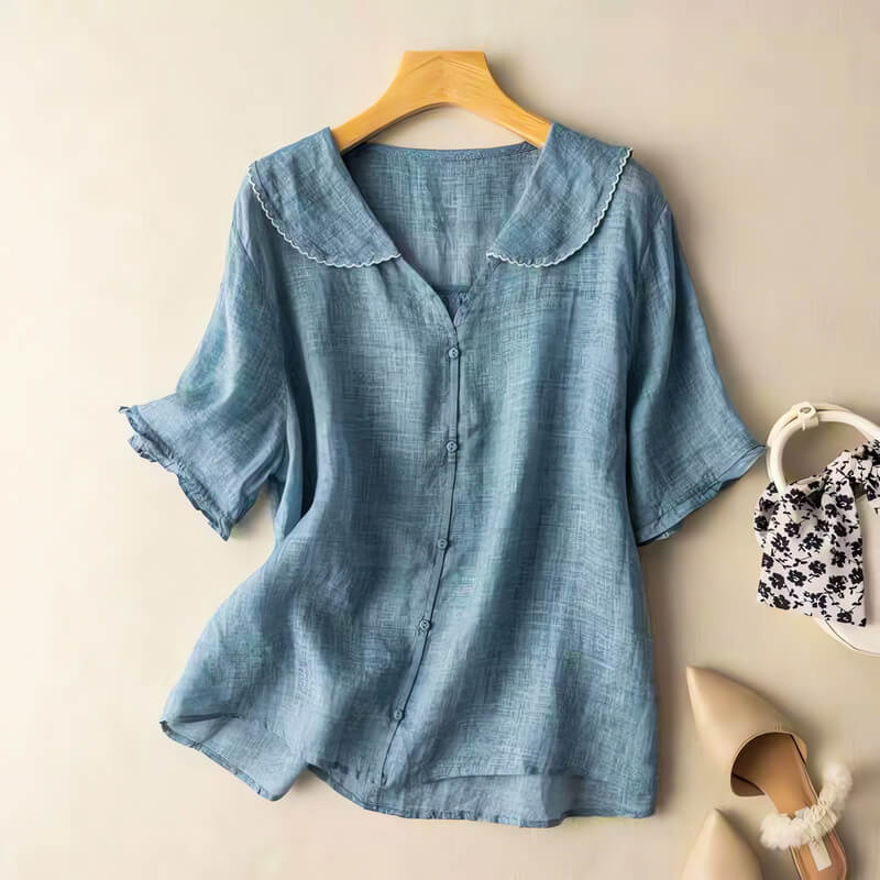 Clara Cotton-Linen Blouse