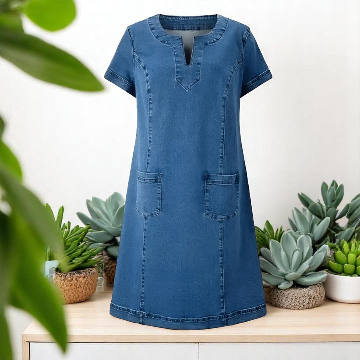 Julia | Comfortable Denim Dress with Front Pockets