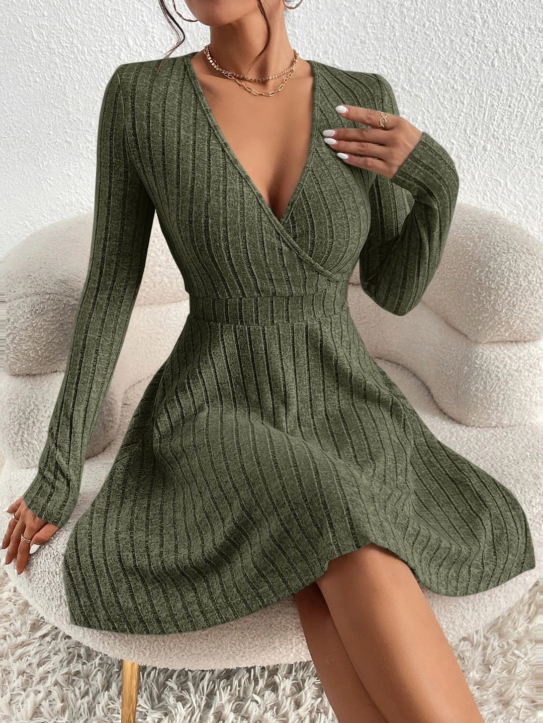 Reese™ Elegant V-Neck Dress