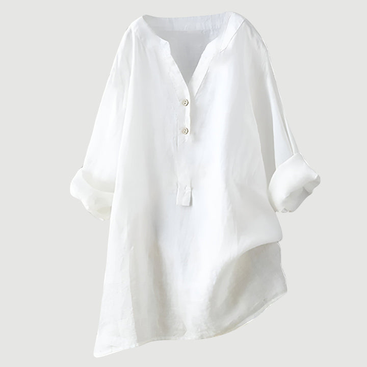 Freja™ - Airy and Comfortable Linen Shirt with Buttons