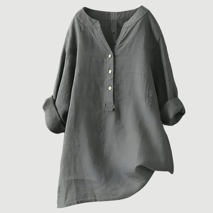 Freja™ - Airy and Comfortable Linen Shirt with Buttons