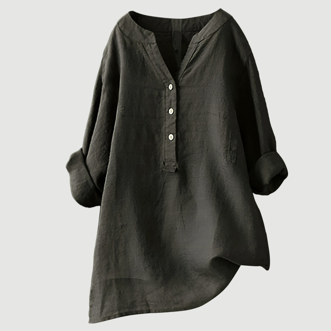 Freja™ - Airy and Comfortable Linen Shirt with Buttons