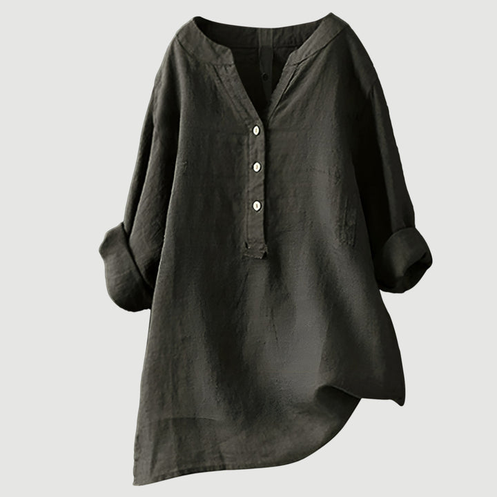 Freja™ - Airy and Comfortable Linen Shirt with Buttons