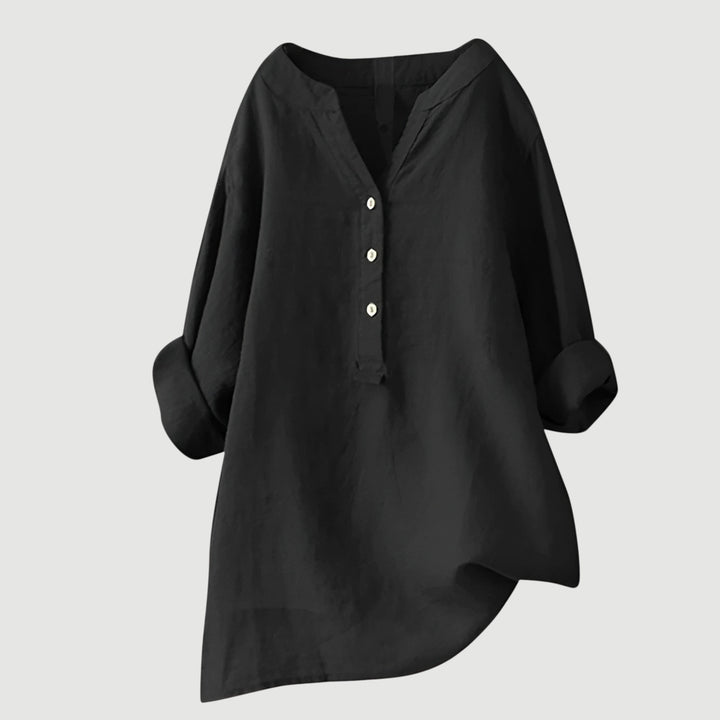 Freja™ - Airy and Comfortable Linen Shirt with Buttons