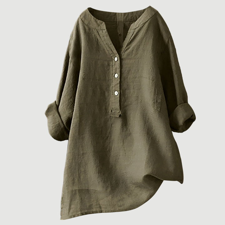 Freja™ - Airy and Comfortable Linen Shirt with Buttons