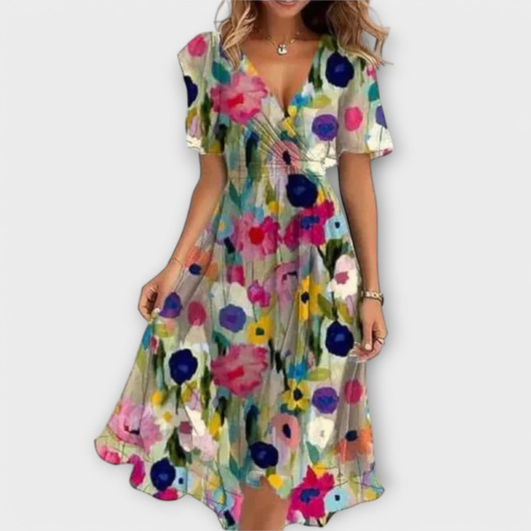 Ariane™ | Elegant V-Neck Dress for Any Occasion